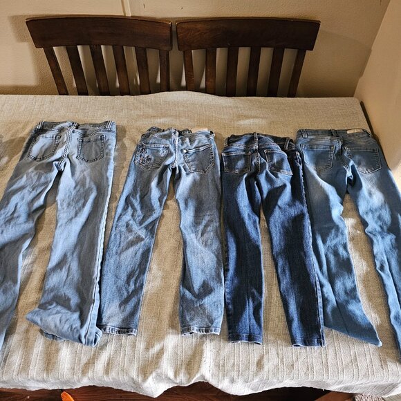 Girls Jeans Bundle Size 7 – Cat & Jack, Old Navy, H&M, Wallflower Lot (4 Pairs) - Picture 2 of 7
